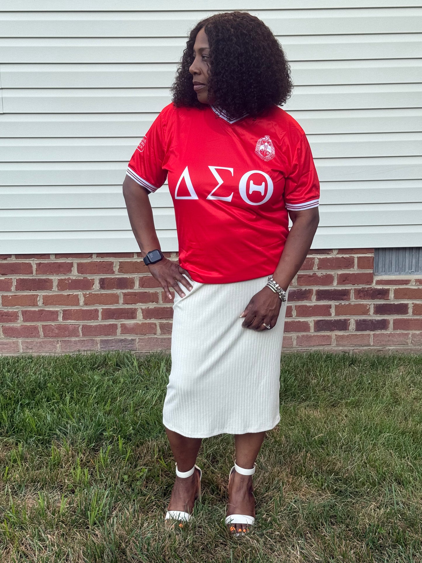 Delta Sigma Theta jersey inspired shirt