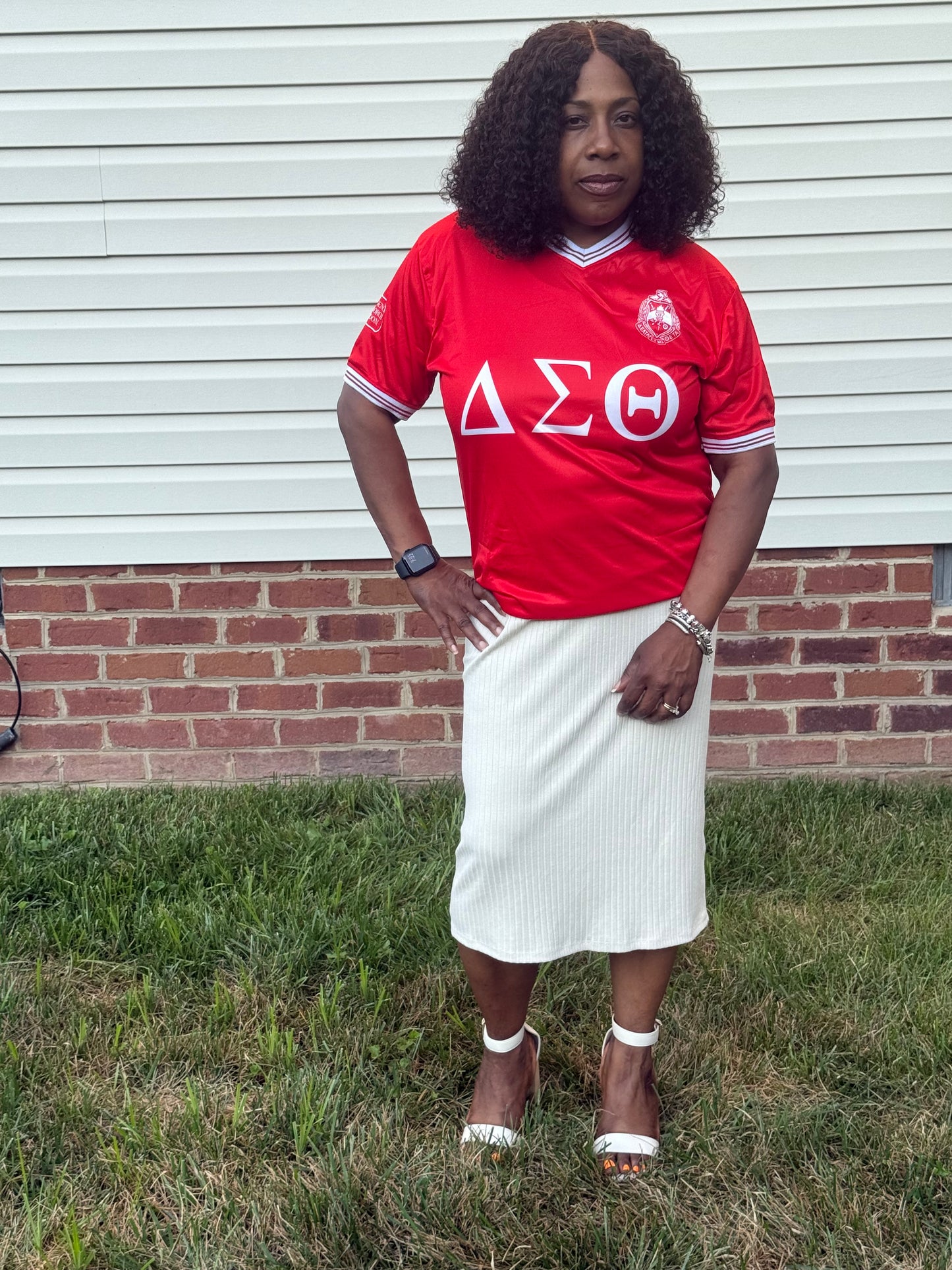 Delta Sigma Theta jersey inspired shirt