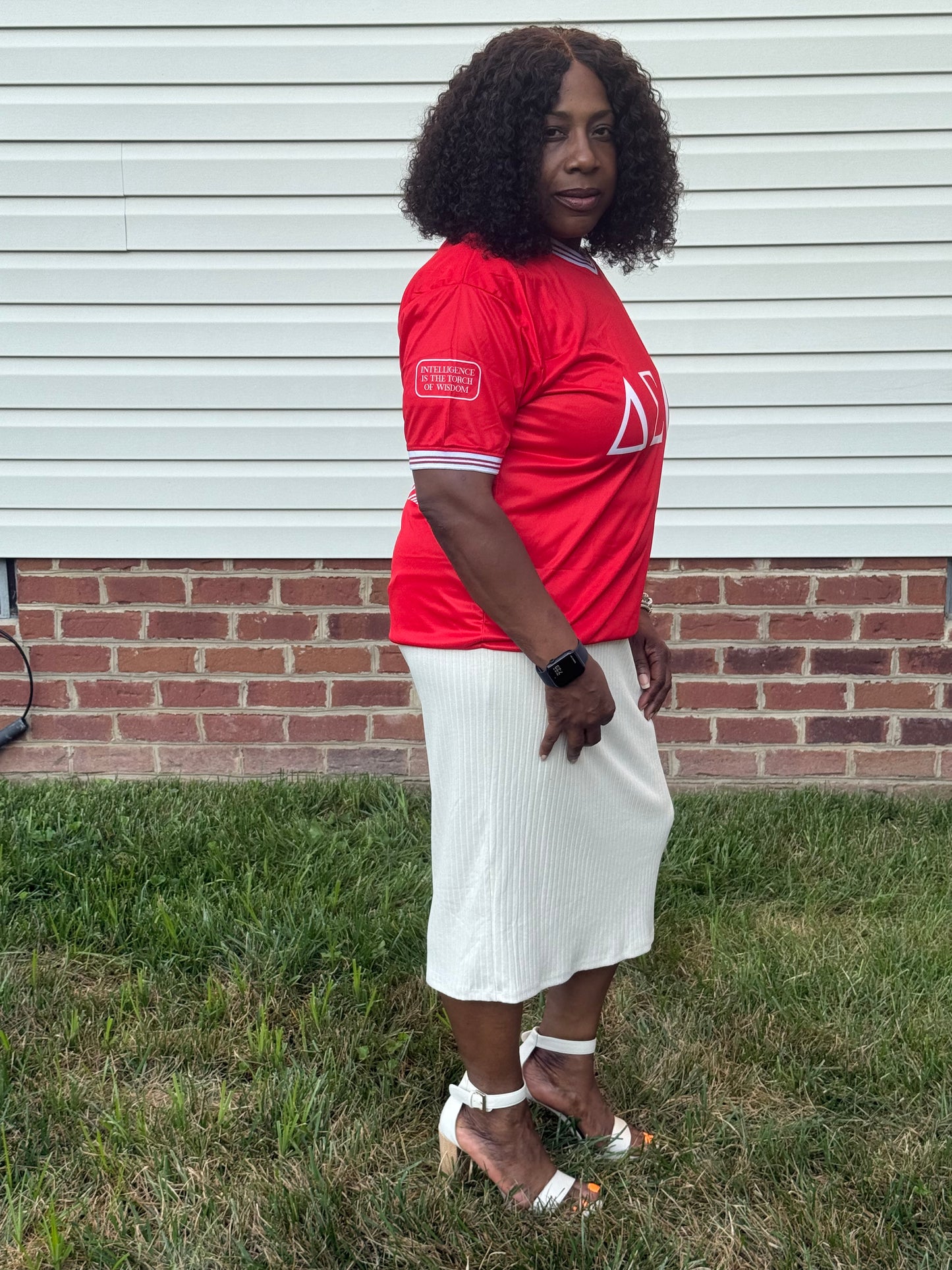 Delta Sigma Theta jersey inspired shirt