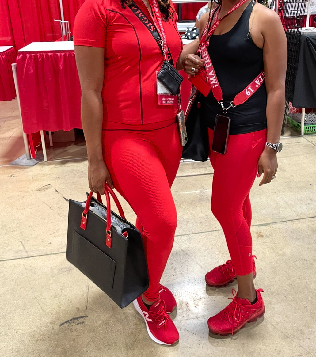 Delta Sigma Theta purse strap and phone holder