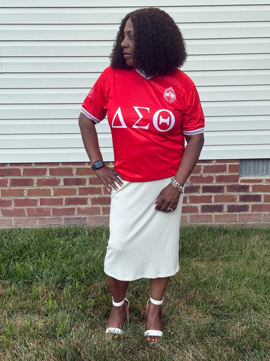 Delta Sigma Theta jersey inspired shirt